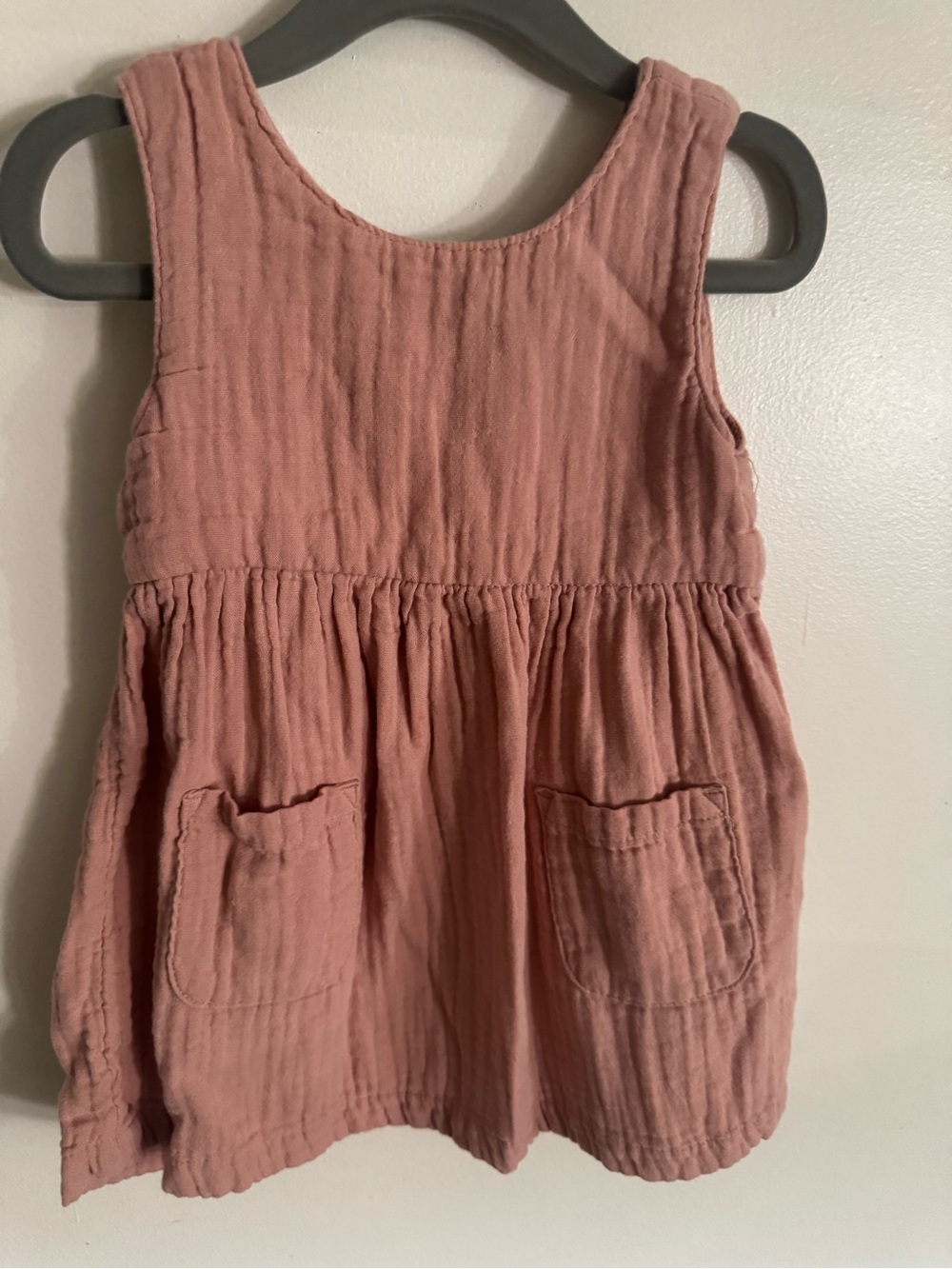 EUC Carters Little Planet Dusty Rose Sleeveless Pocket Dress + Bloomers